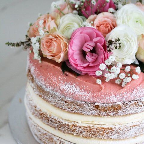 Vanilla Tea Raspberry Layer Cake