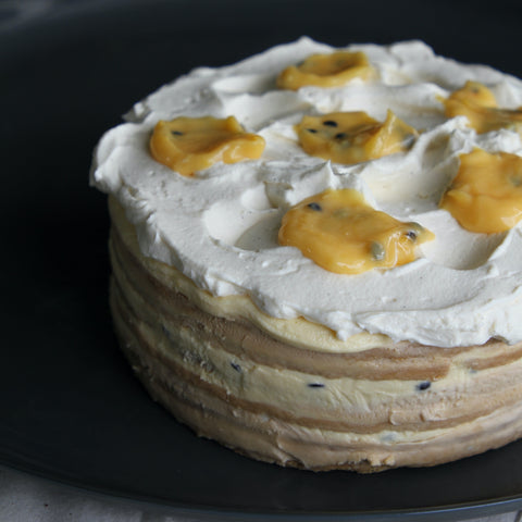 Passionfruit Caramel Layer Cake