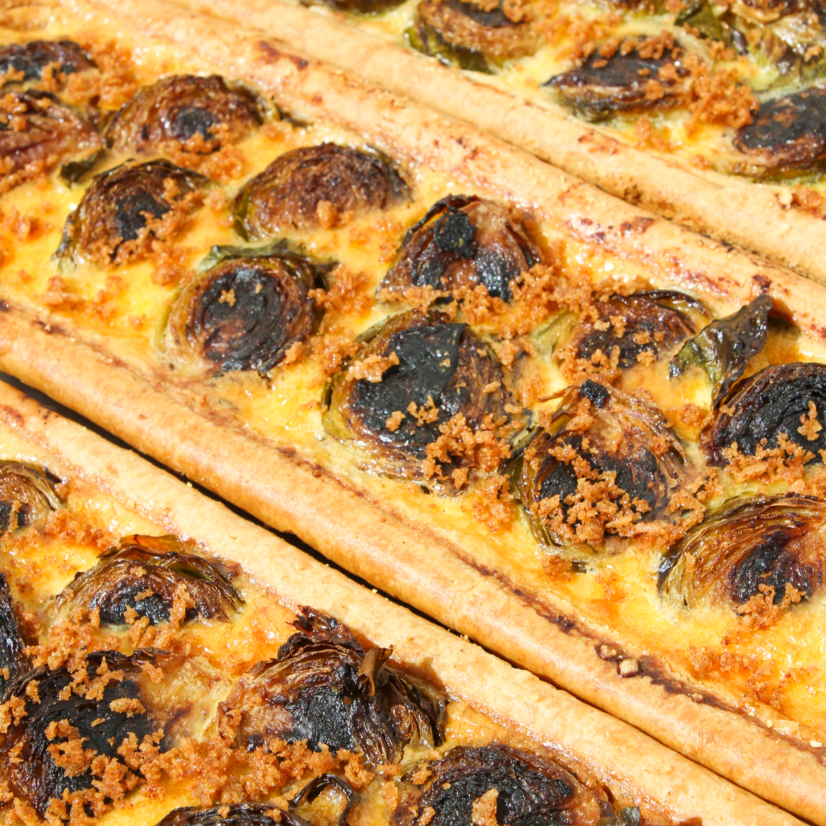 Brussel Sprout & Vegemite Panko Long Tart