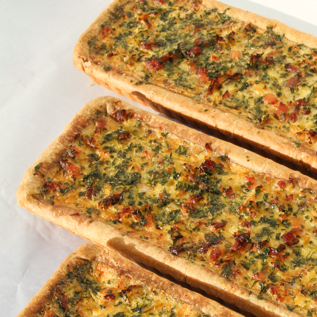 Bacon, Leek & Swiss Cheese Long Tart