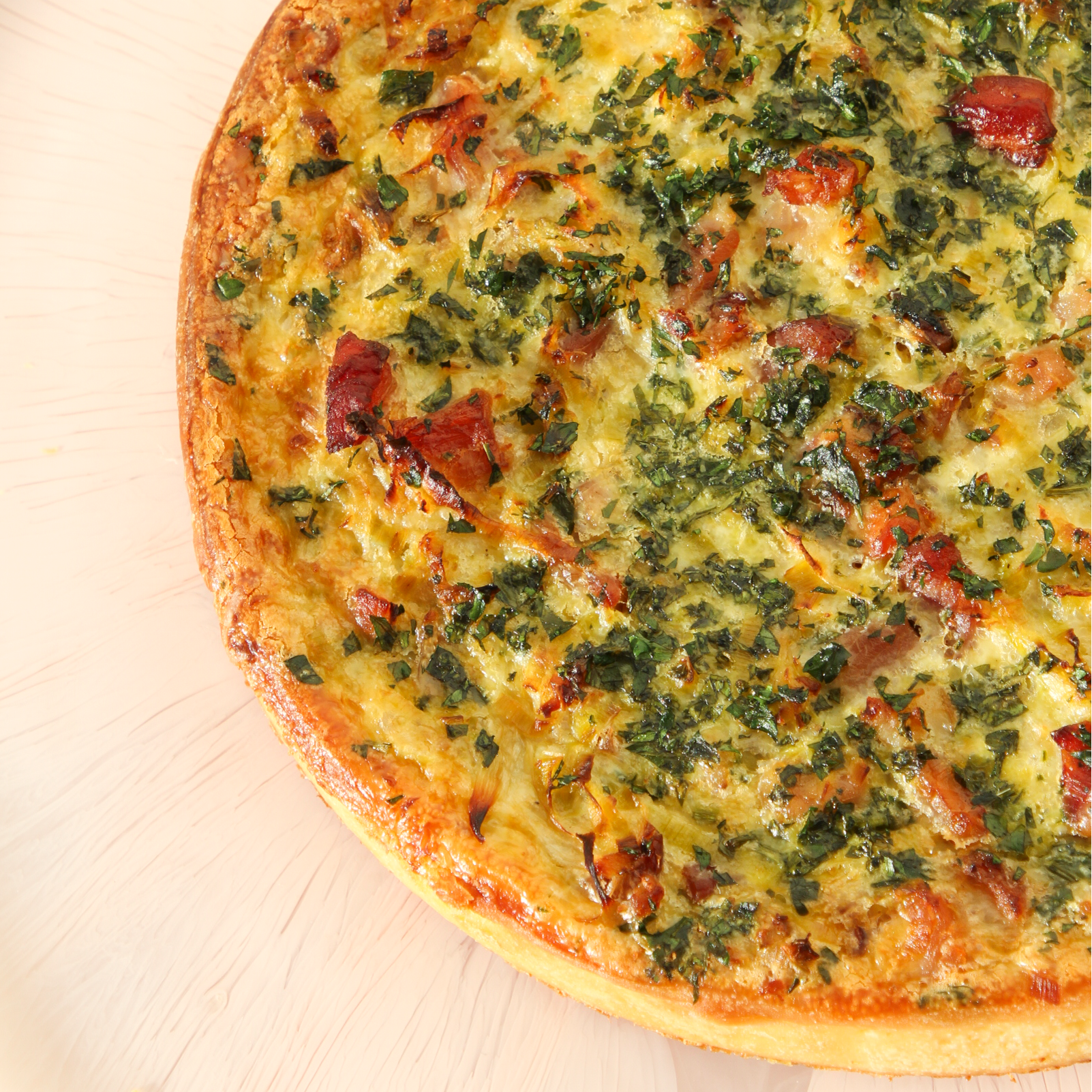 Bacon, Leek & Swiss Cheese Round Tart