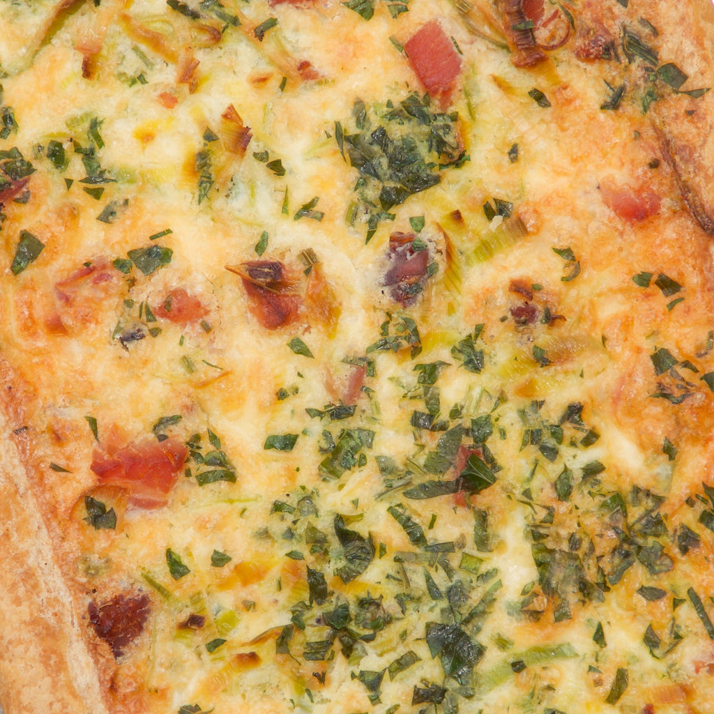 Bacon, Leek & Swiss Cheese Long Tart