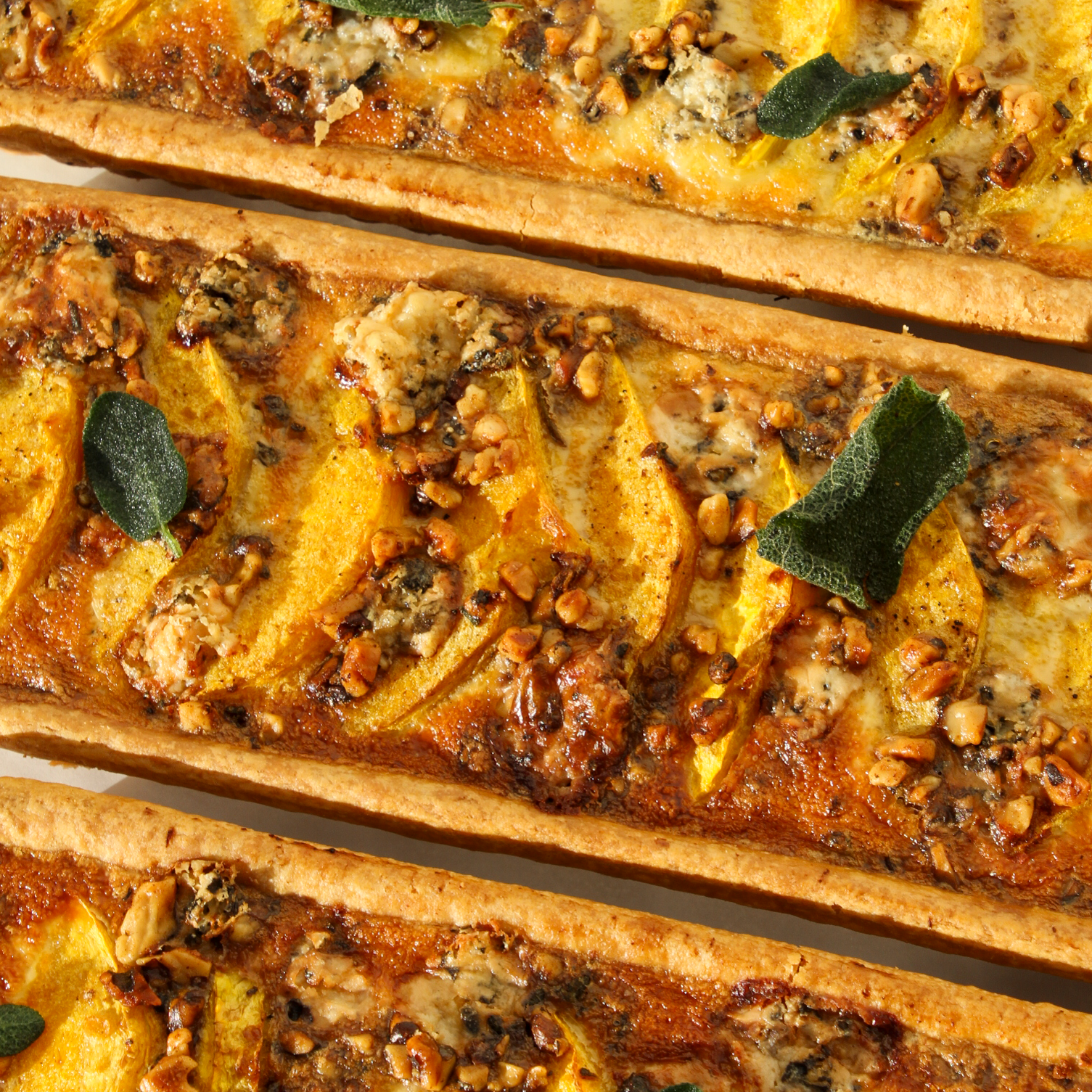 Roasted Pumpkin, Sage & Walnut Long Tart