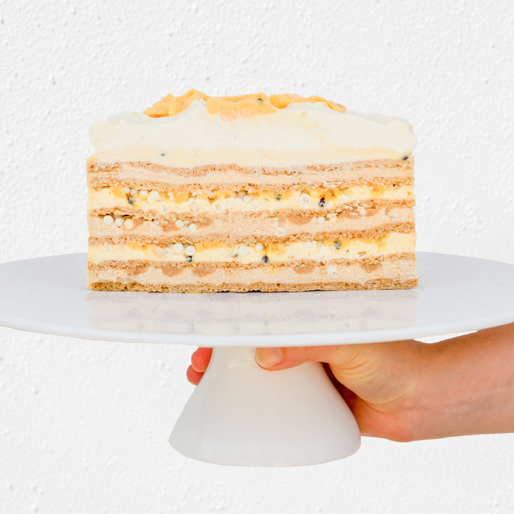 Passionfruit Caramel Layer Cake