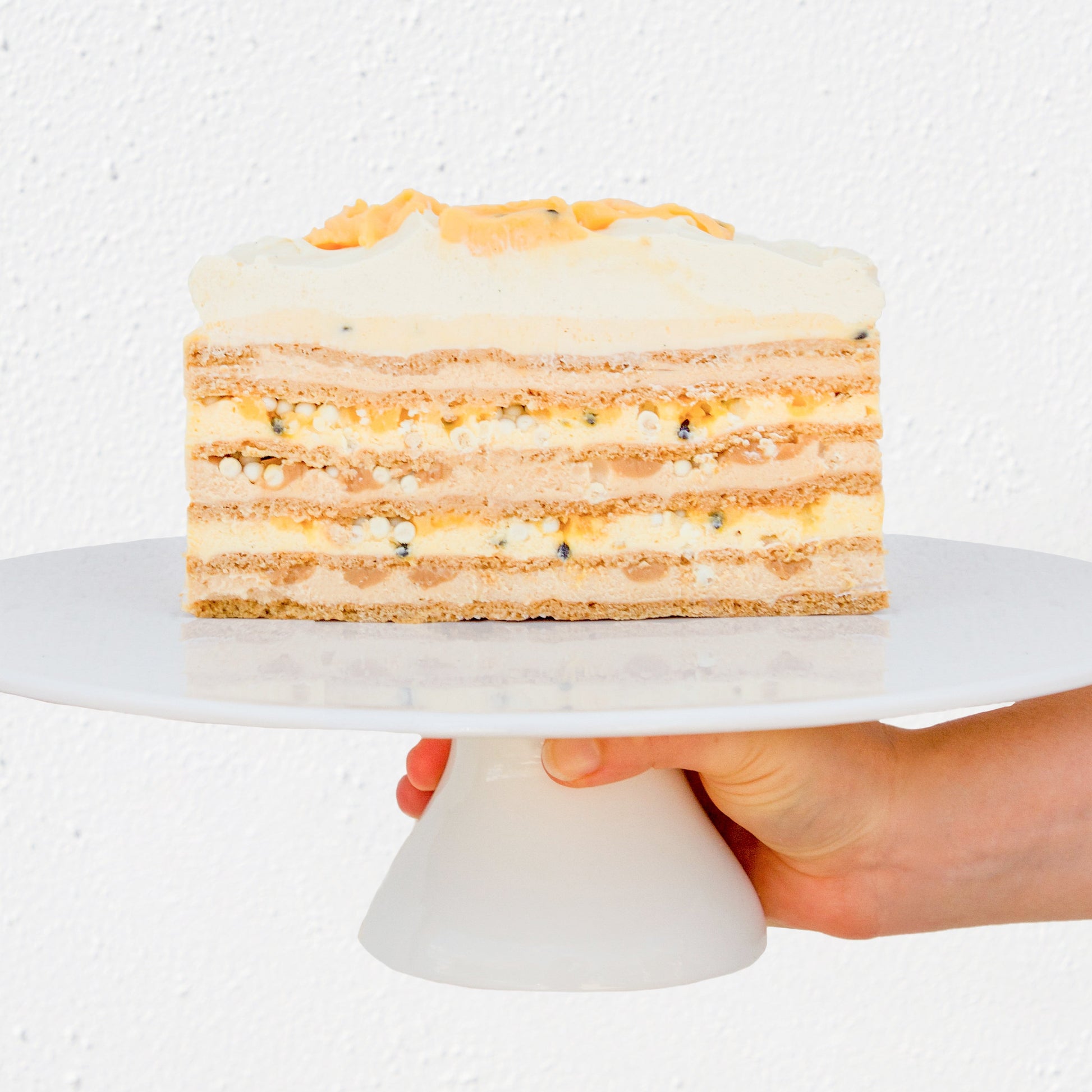 Passionfruit Caramel Layer Cake