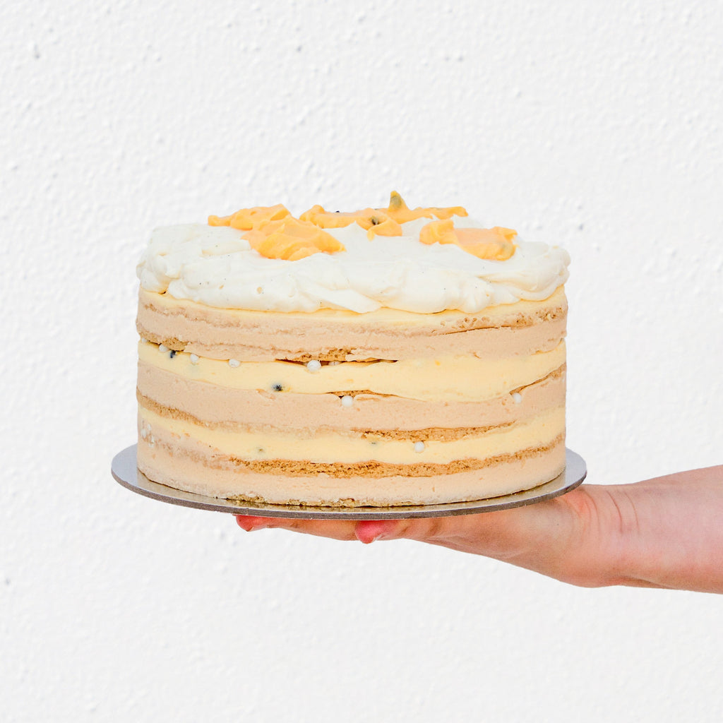 Passionfruit Caramel Layer Cake