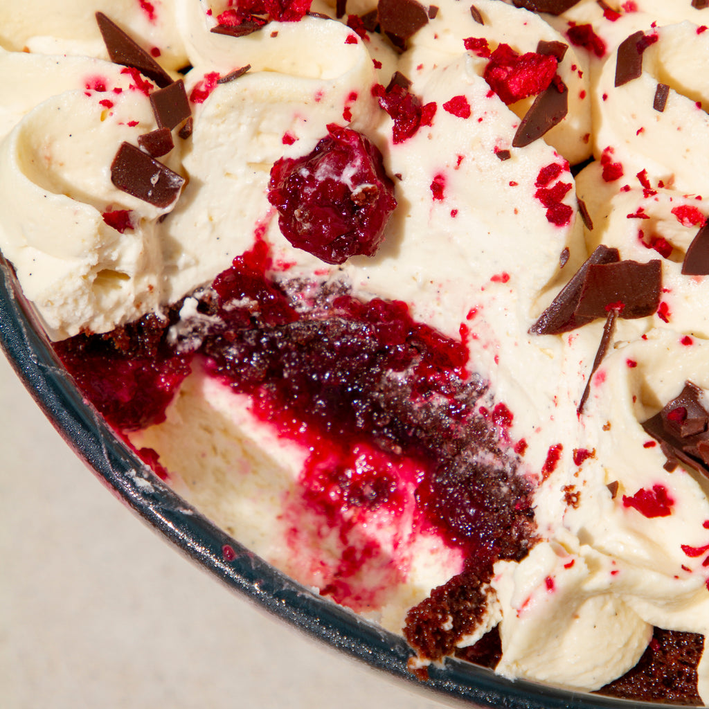 Chocolate Cherry Cheesecake Trifle