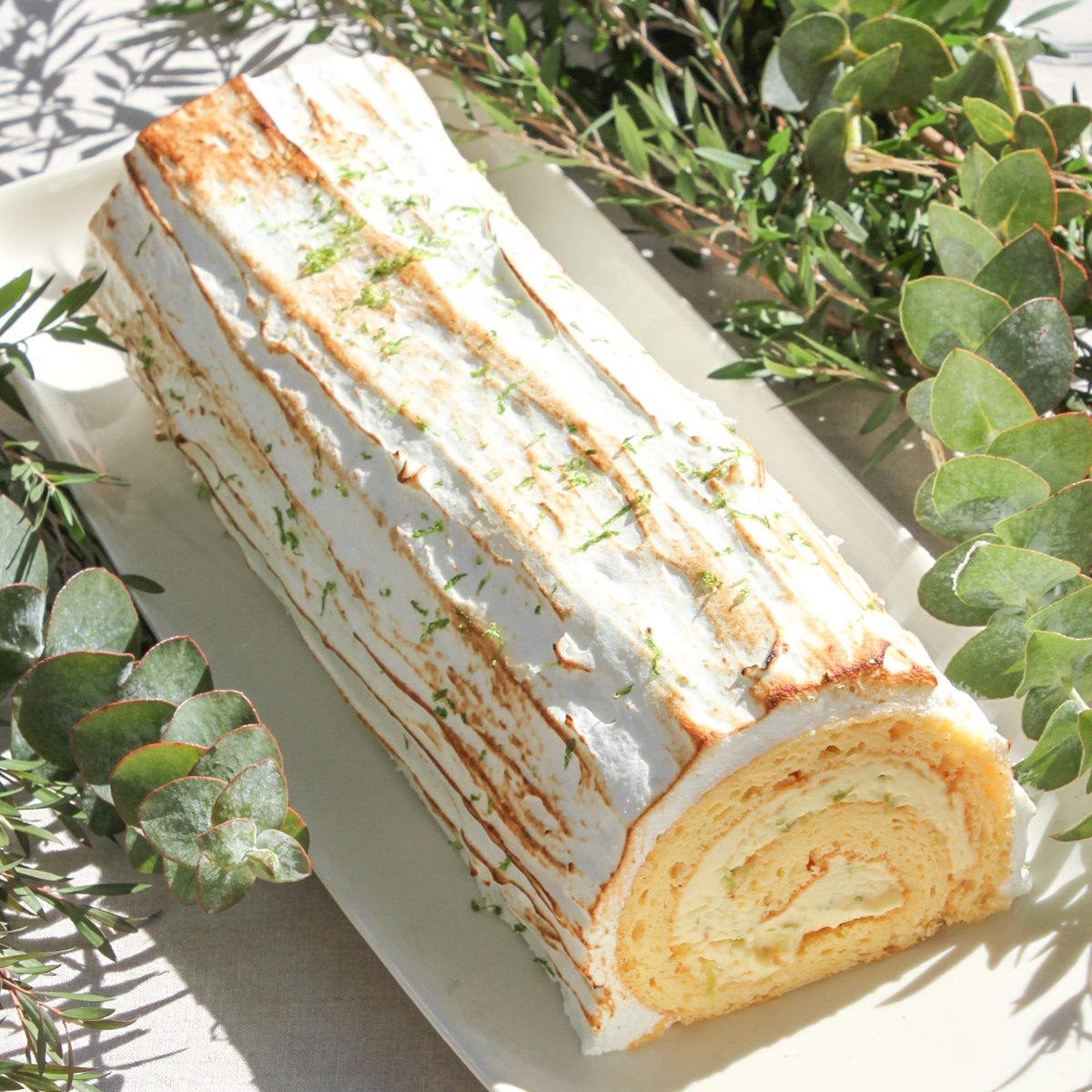 Lime Meringue Yule Log