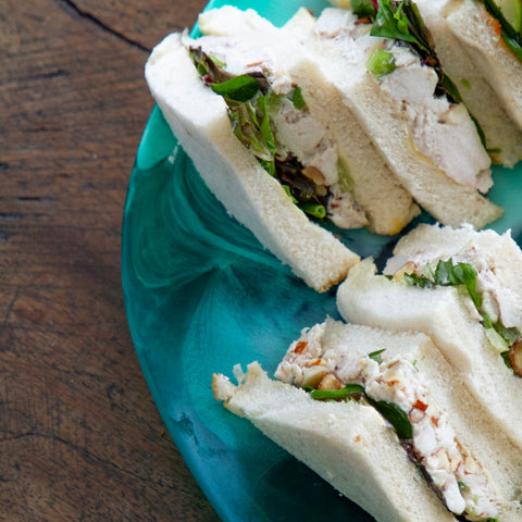 Chicken & Nut Sandwich Triangles