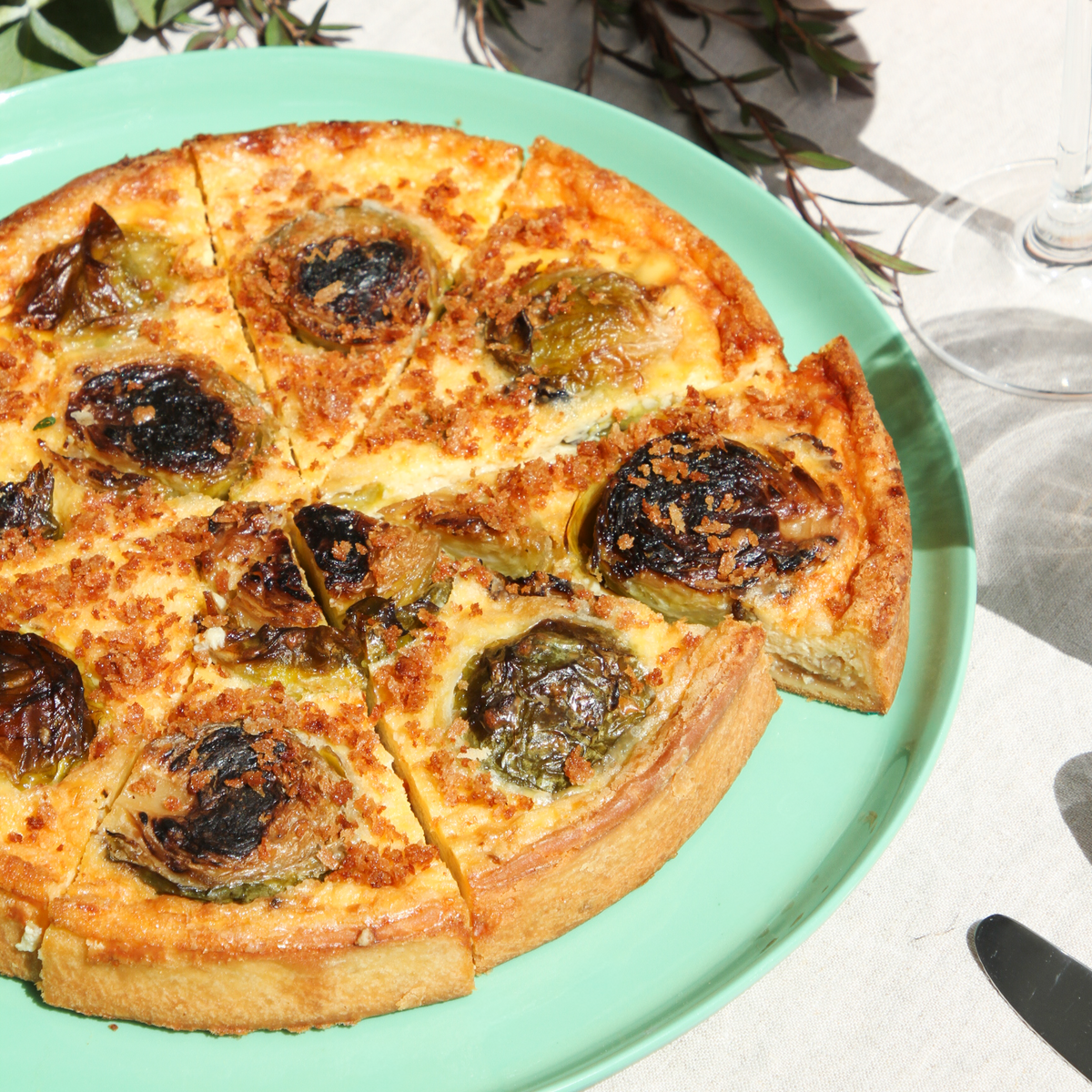 Brussel Sprout & Vegemite Panko Round Tart