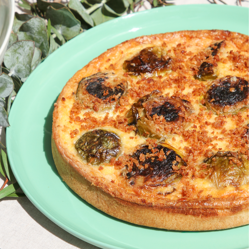Brussel Sprout & Vegemite Panko Round Tart