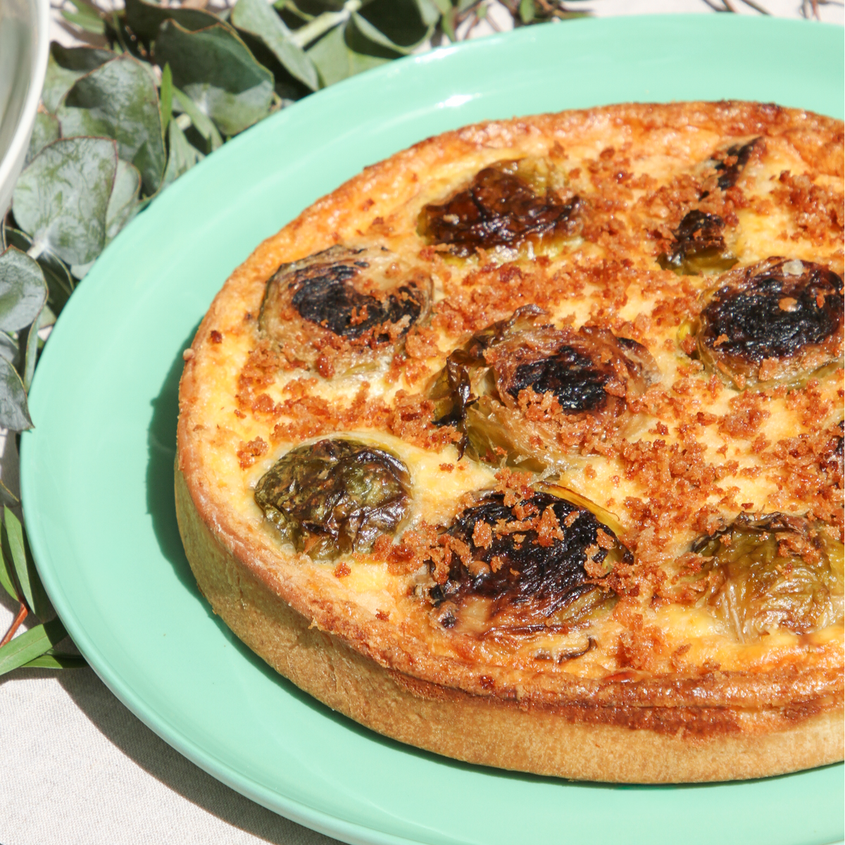 Brussel Sprout & Vegemite Panko Round Tart
