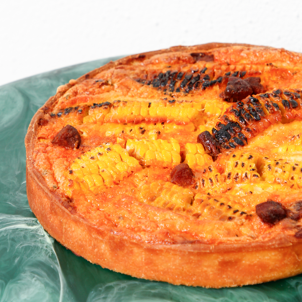 Sweetcorn, Manchego & Chorizo Round Tart