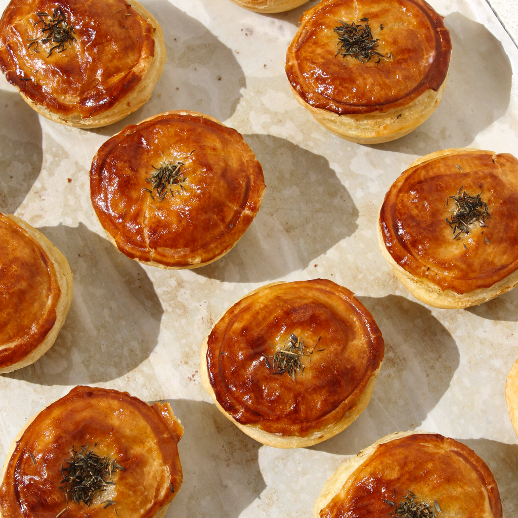 Mini Chicken, Ham & Brie Pies