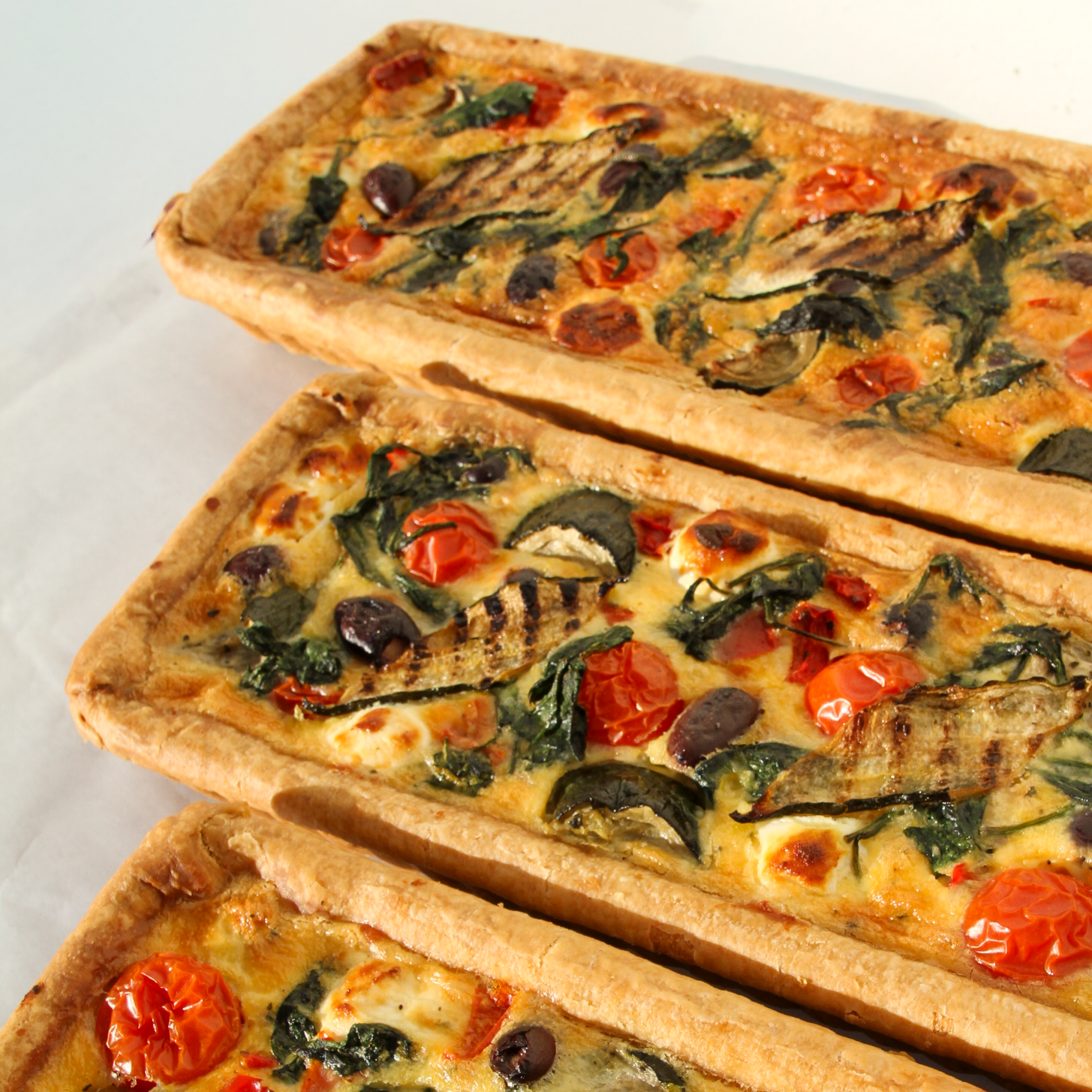 Mediterranean Vegetable & Goats Cheese Long Tart
