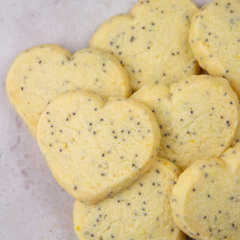 Orange and Poppy Seed Shortbread Hearts