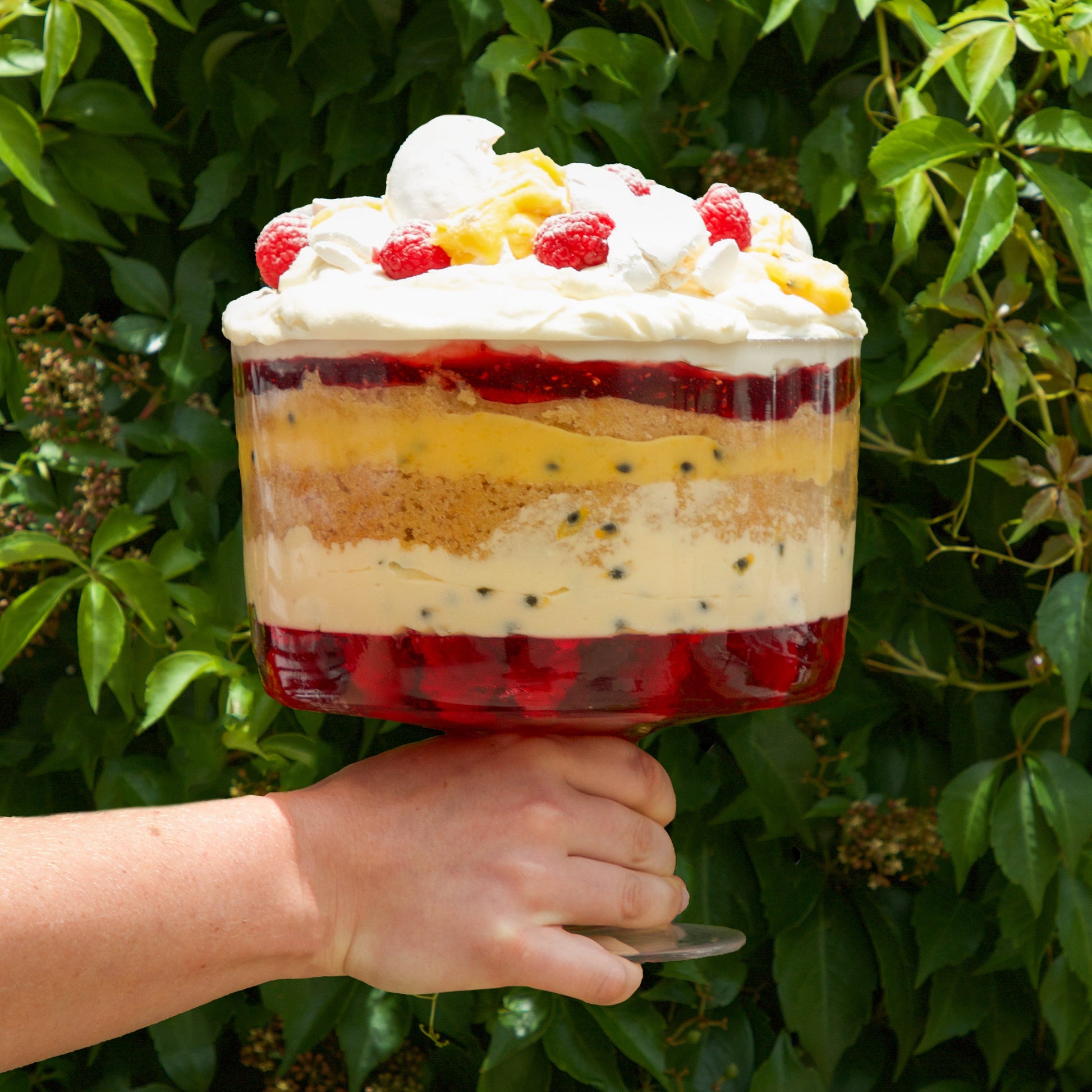 Passionfruit & Raspberry Summer Trifle