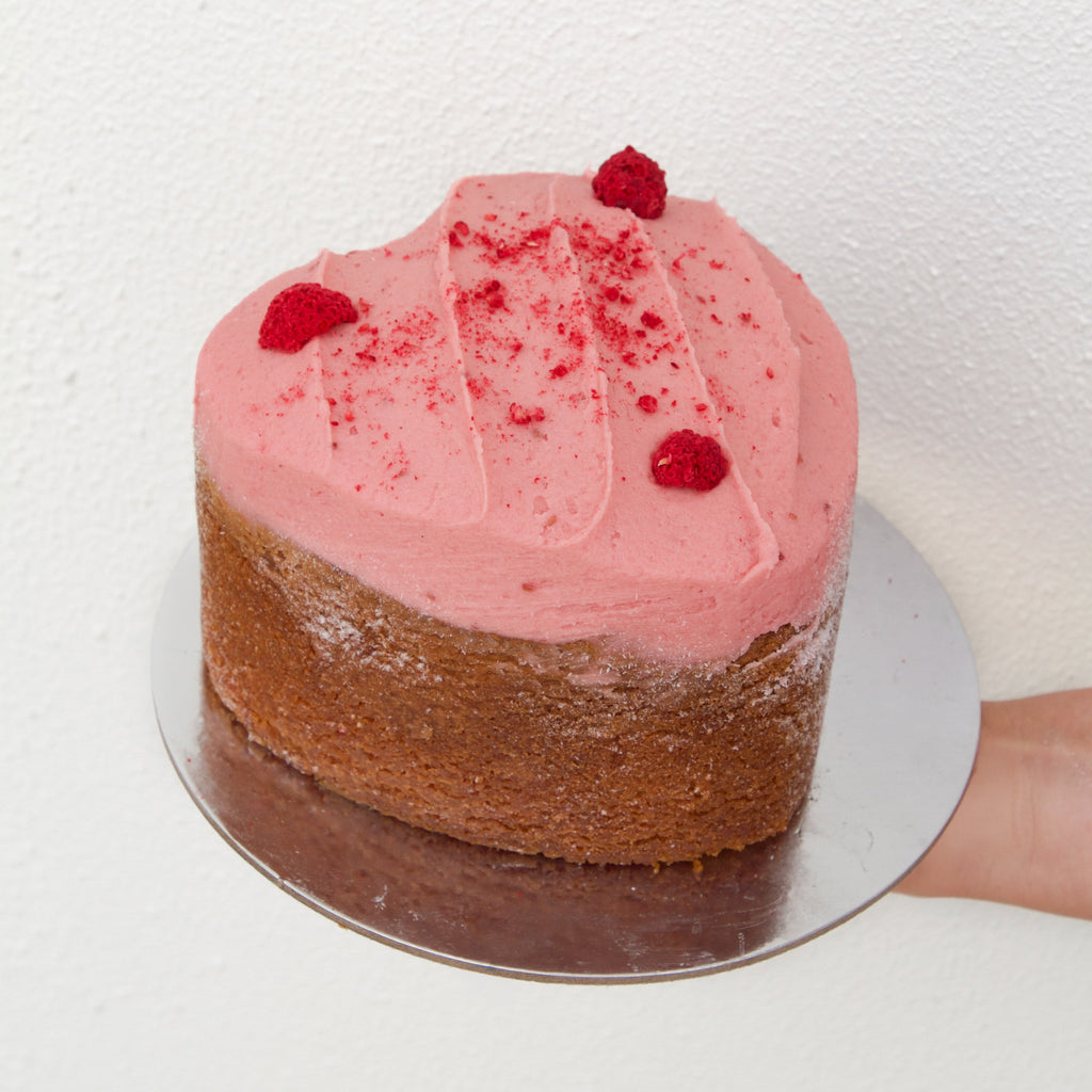 Raspberry Butter Cake Heart