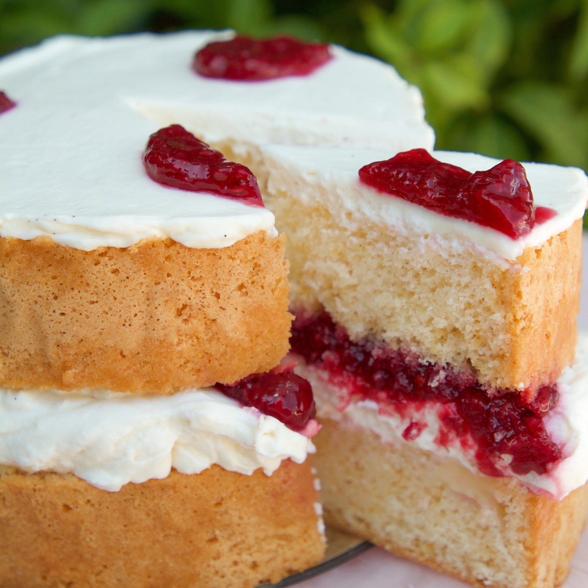 Raspberry & Cream Sponge Cake