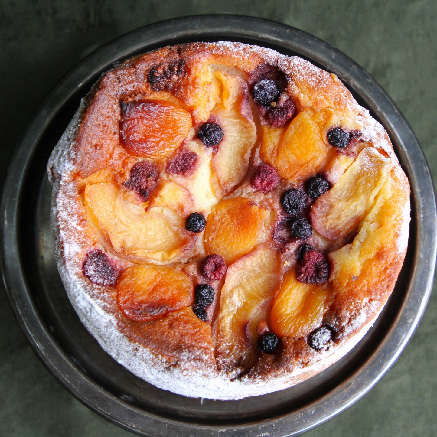 Poached Fruit and Ricotta Cake