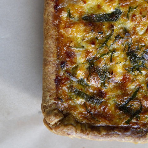 Long Bacon, Leek & Swiss Cheese Tart