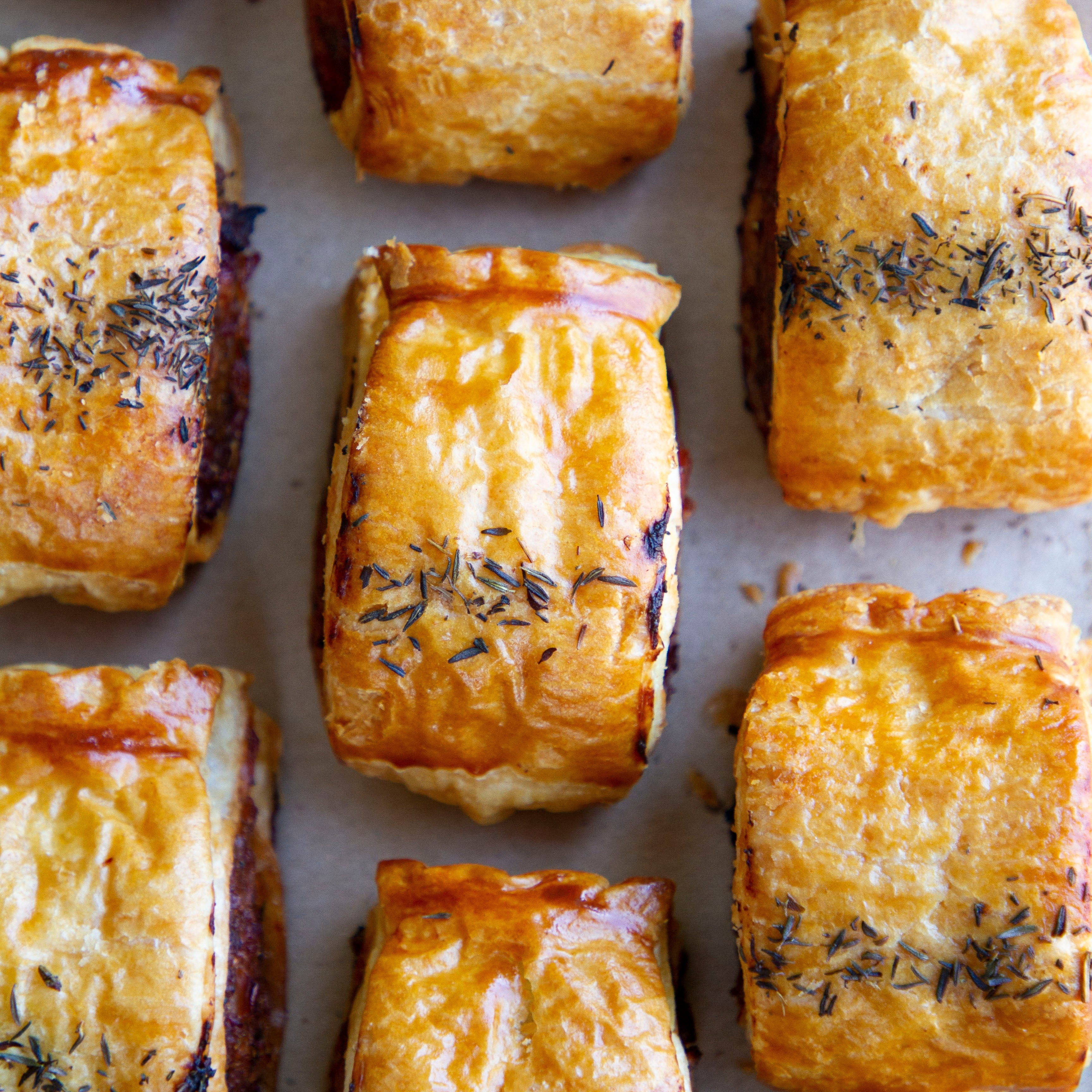 Mini Beef & Bacon Sausage Rolls